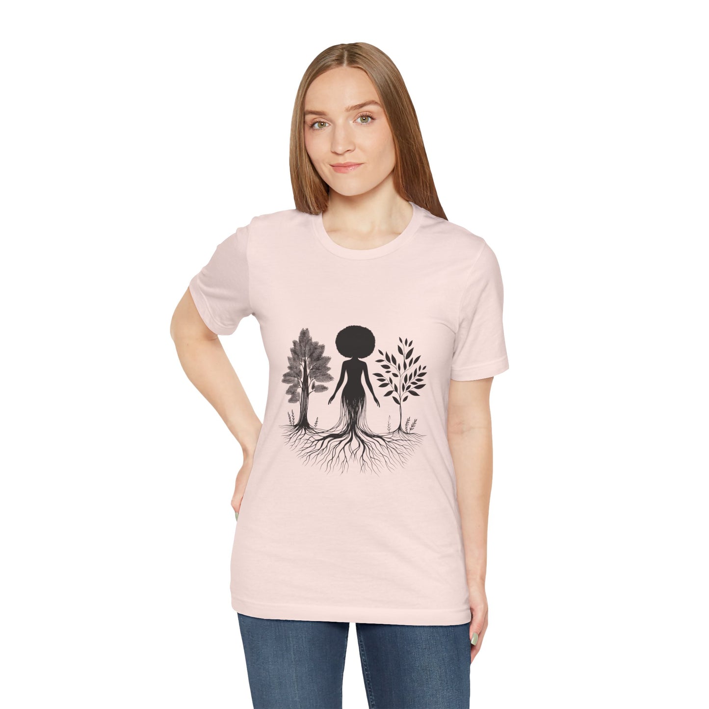 Grounded Soul Shirt – Abstract One-Line Nude with Tree Roots | Arte Vert Designs