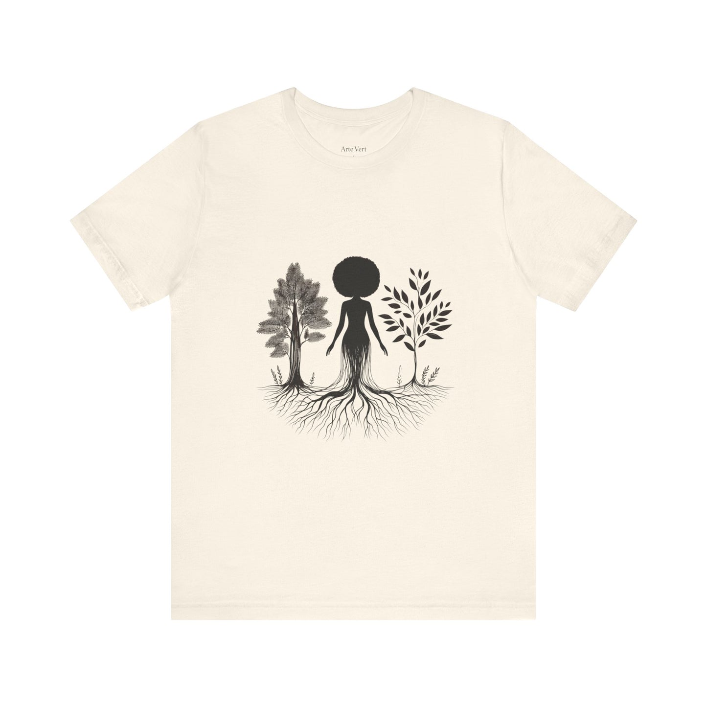 Grounded Soul Shirt – Abstract One-Line Nude with Tree Roots | Arte Vert Designs