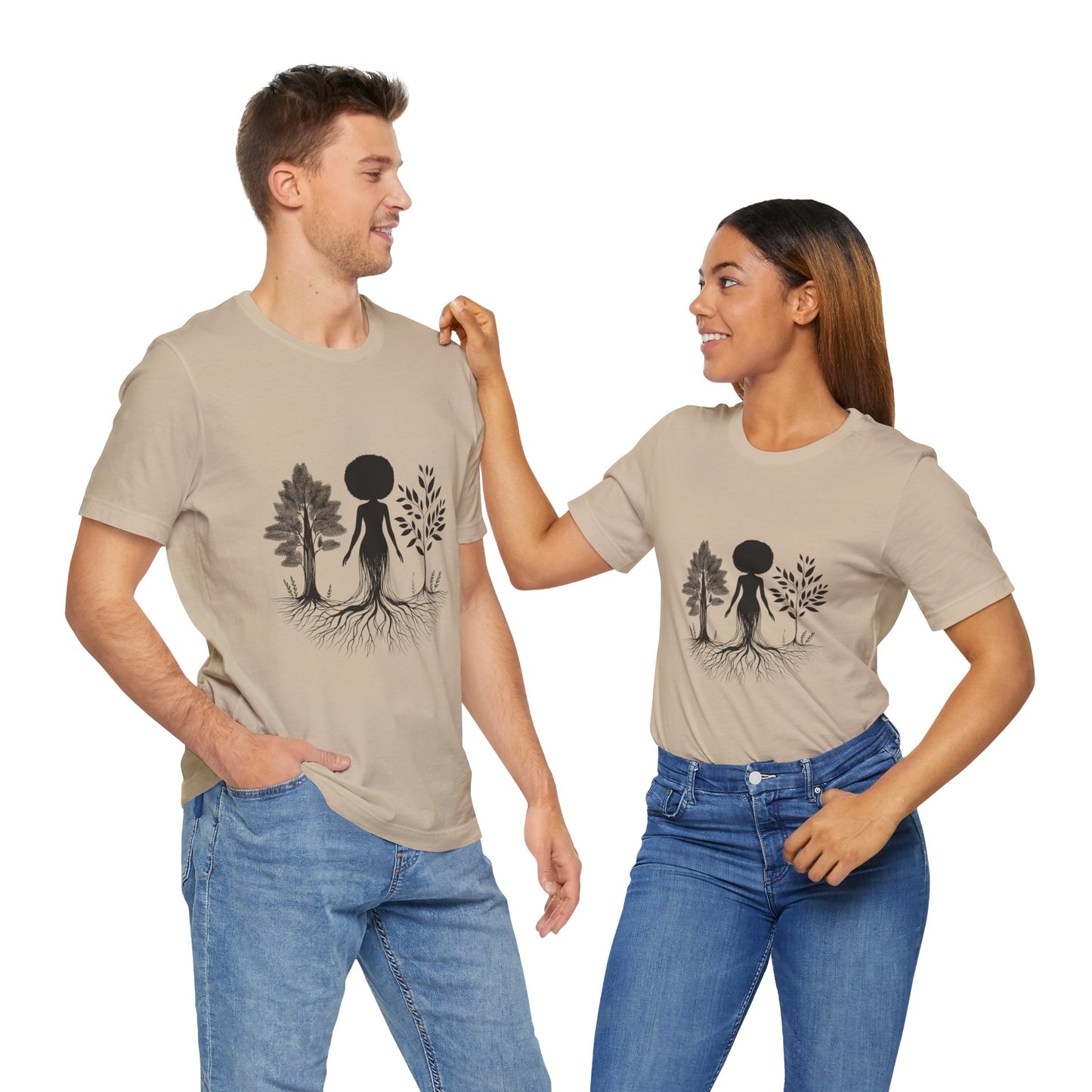 Grounded Soul Shirt – Abstract One-Line Nude with Tree Roots | Arte Vert Designs