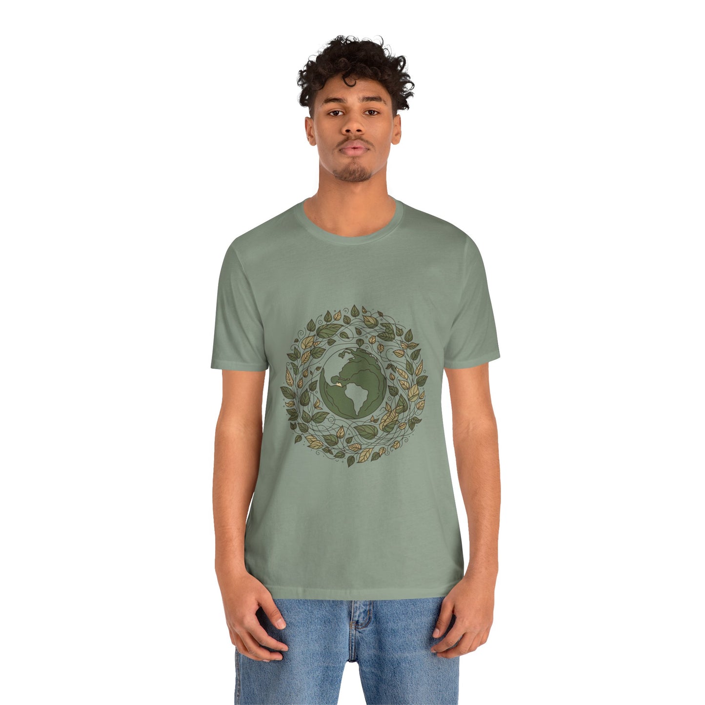 Earth in Bloom Tee – Minimalist One-Line Planet Wrapped in Vines | Arte Vert Designs