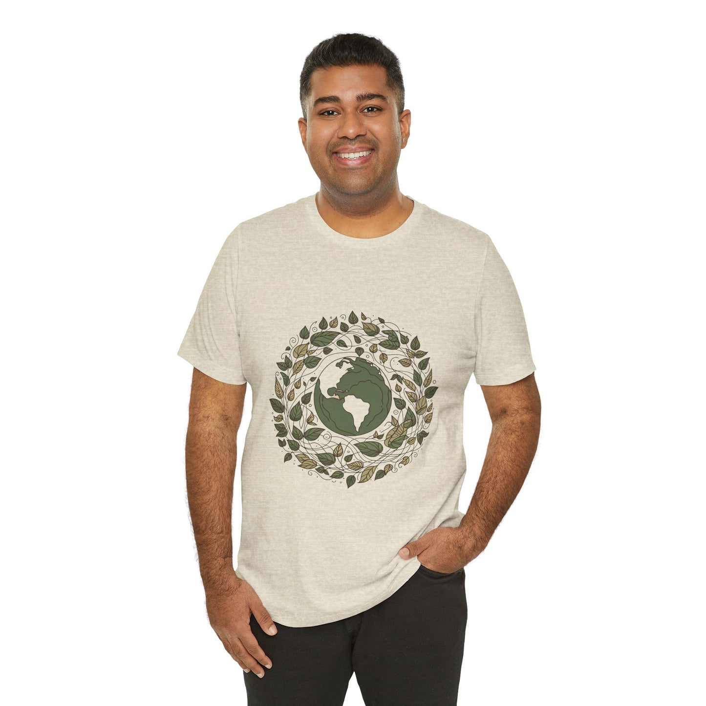 Earth in Bloom Tee – Minimalist One-Line Planet Wrapped in Vines | Arte Vert Designs