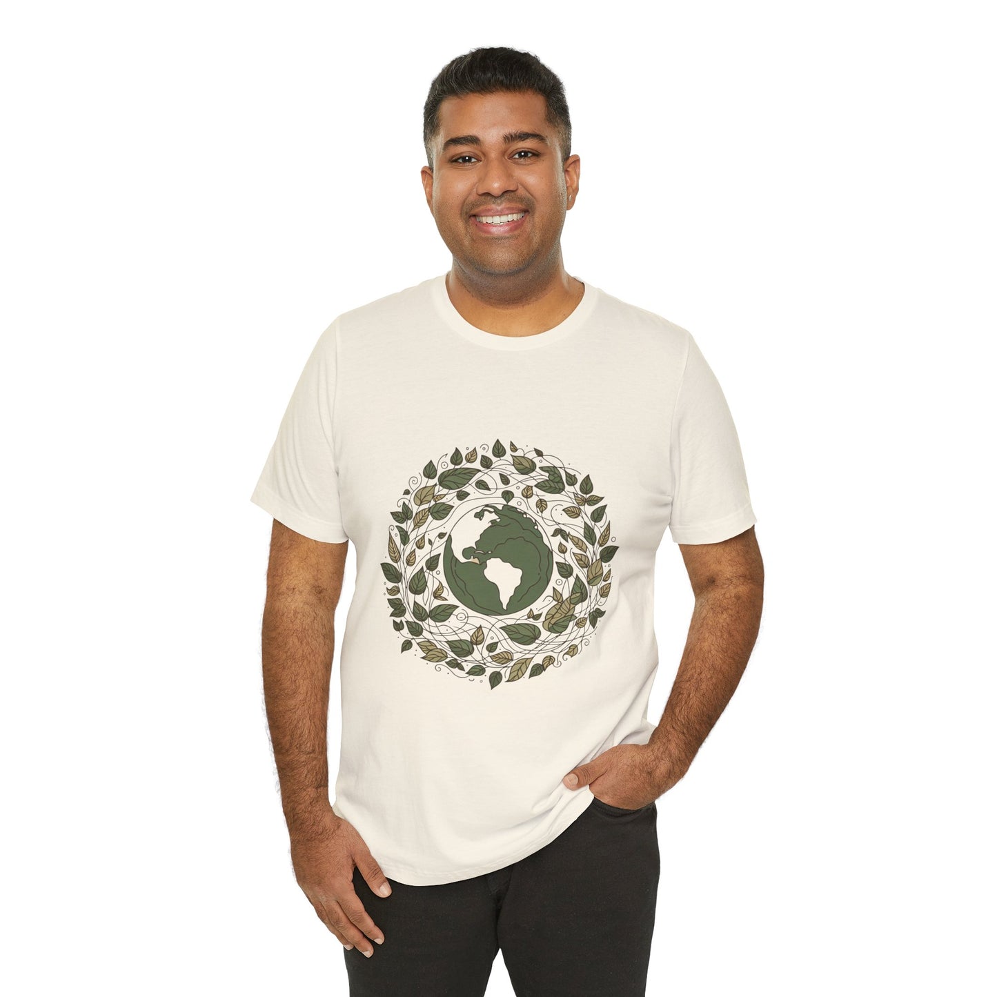 Earth in Bloom Tee – Minimalist One-Line Planet Wrapped in Vines | Arte Vert Designs