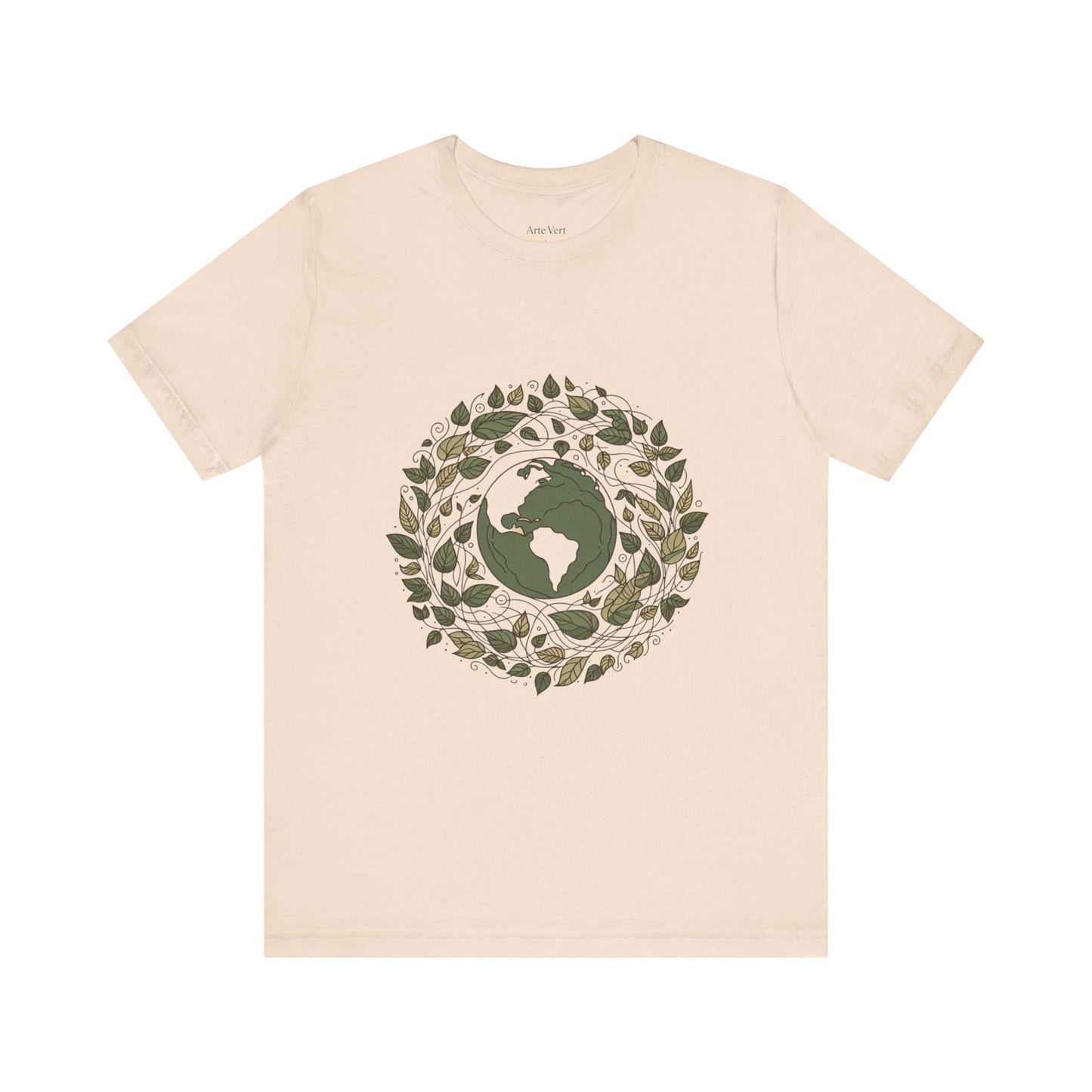 Earth in Bloom Tee – Minimalist One-Line Planet Wrapped in Vines | Arte Vert Designs