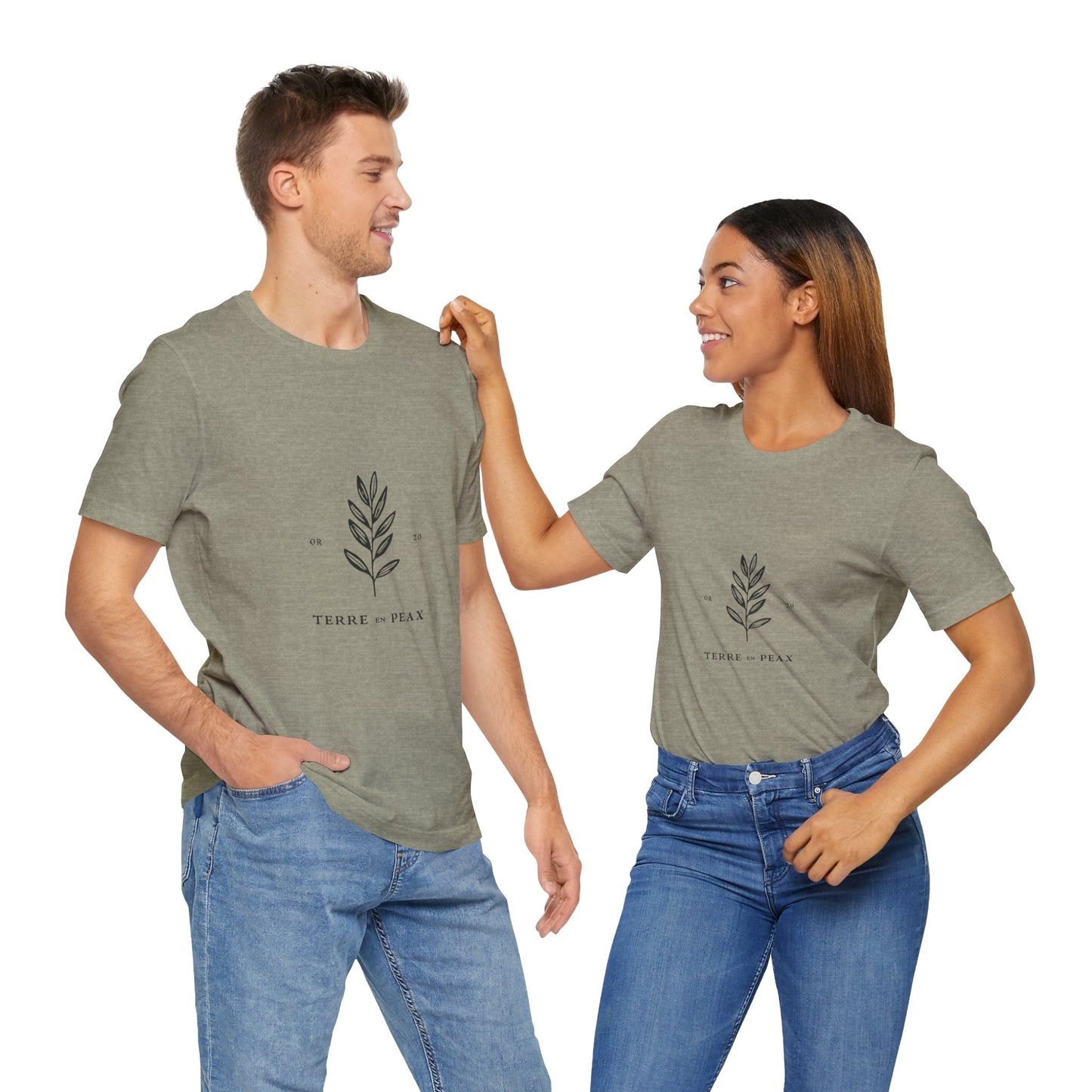 Nature-Inspired Unisex T-Shirt: Terre et Paix Botanical Tee, Eco-Friendly Gift, Casual Wear, Earth Day, Nature Lover
