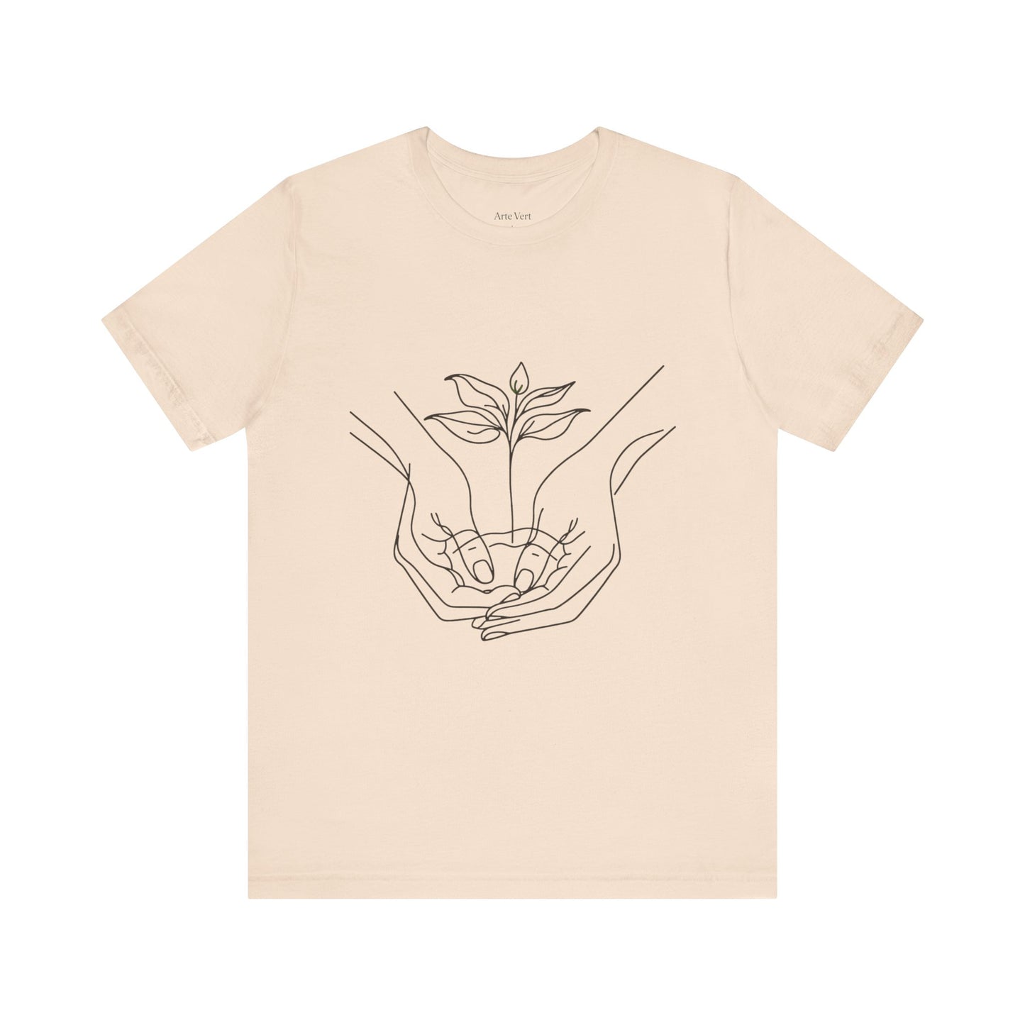 Root Connection Tee – One-Line Hands & Roots Drawing, Spiritual Nature Art | Arte Vert Designs