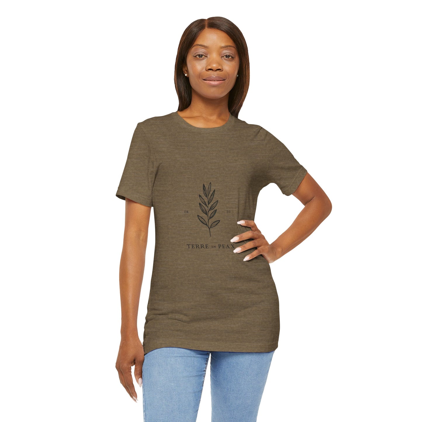 Nature-Inspired Unisex T-Shirt: Terre et Paix Botanical Tee, Eco-Friendly Gift, Casual Wear, Earth Day, Nature Lover