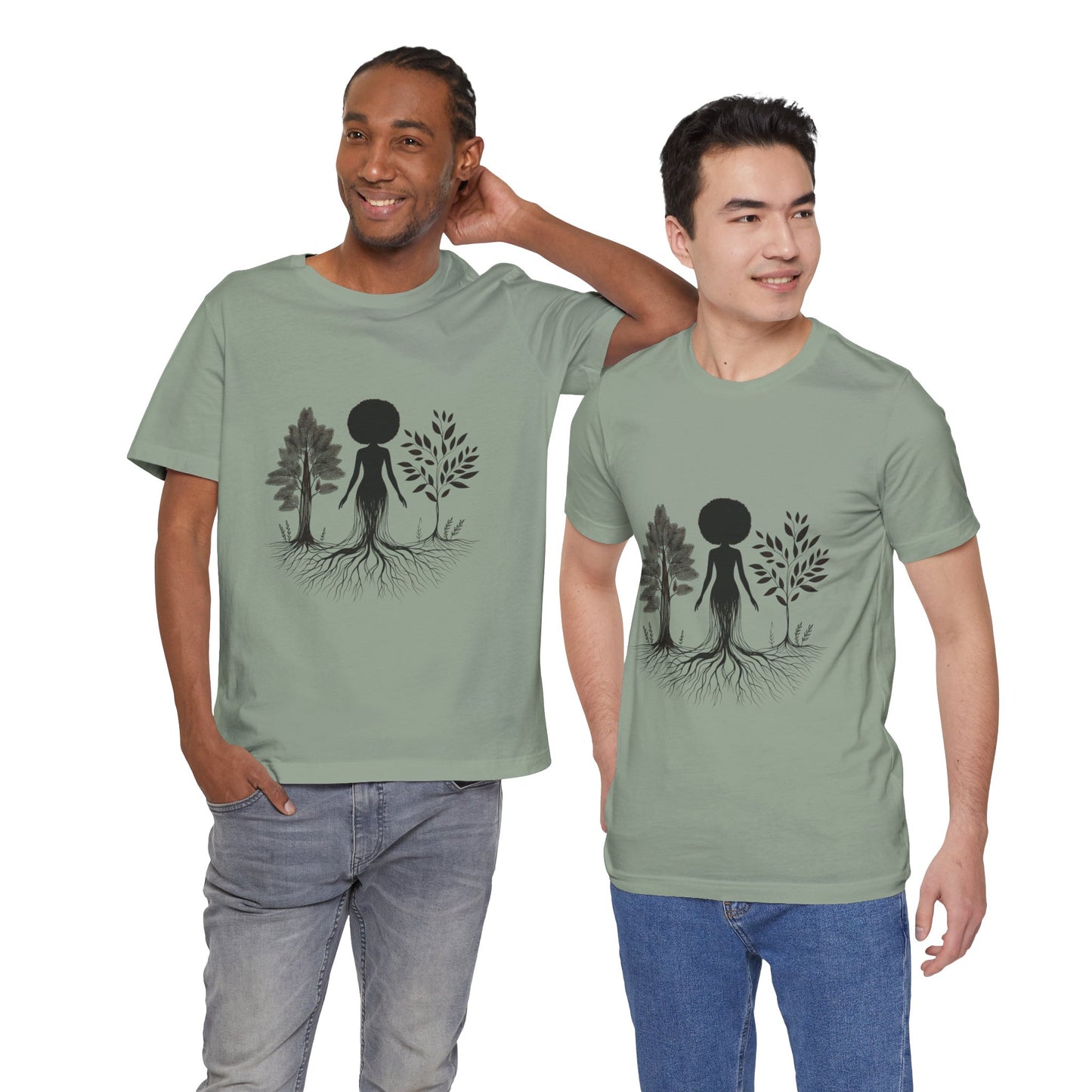 Grounded Soul Shirt – Abstract One-Line Nude with Tree Roots | Arte Vert Designs