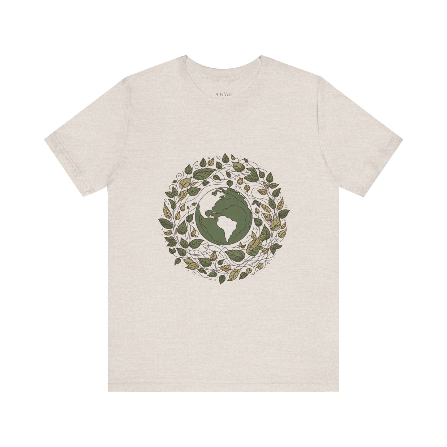 Earth in Bloom Tee – Minimalist One-Line Planet Wrapped in Vines | Arte Vert Designs