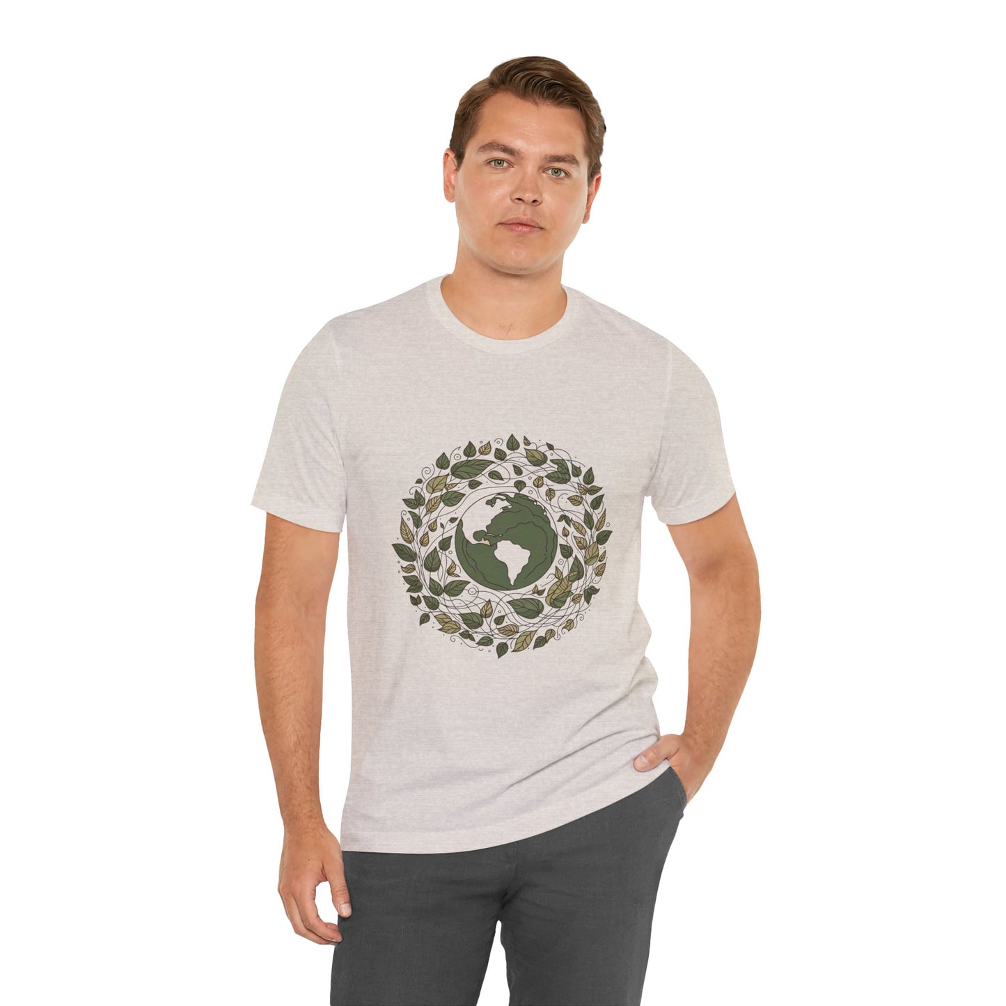 Earth in Bloom Tee – Minimalist One-Line Planet Wrapped in Vines | Arte Vert Designs