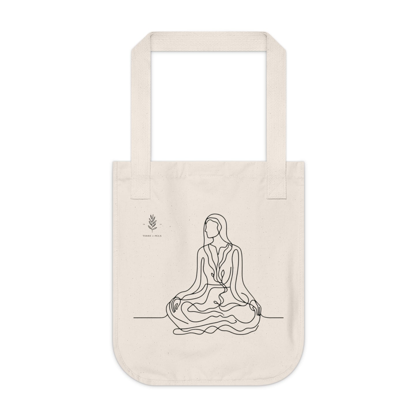 Rooted Balance Tote Bag – Minimalist Line Art of Woman & Tree Roots | Eco-Friendly Canvas Tote