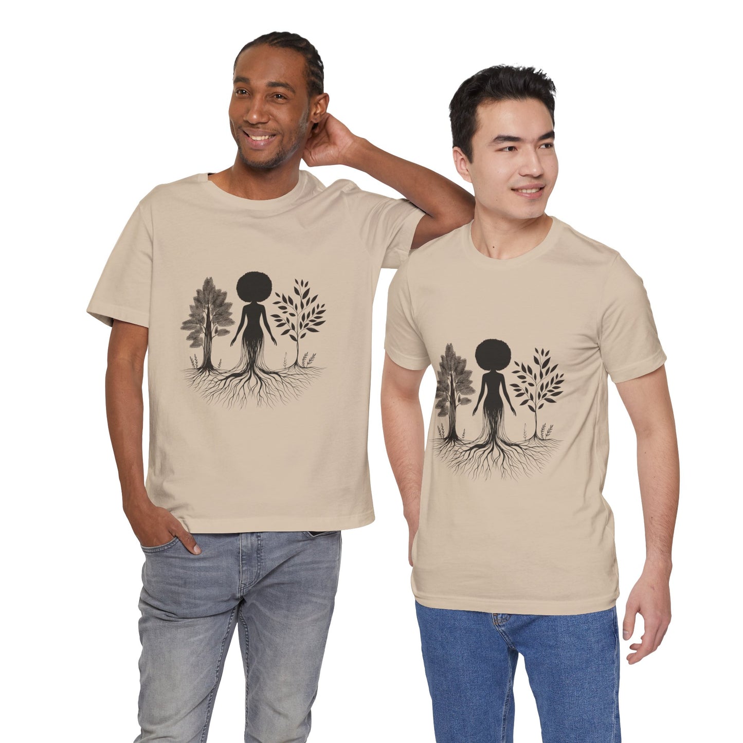 Grounded Soul Shirt – Abstract One-Line Nude with Tree Roots | Arte Vert Designs