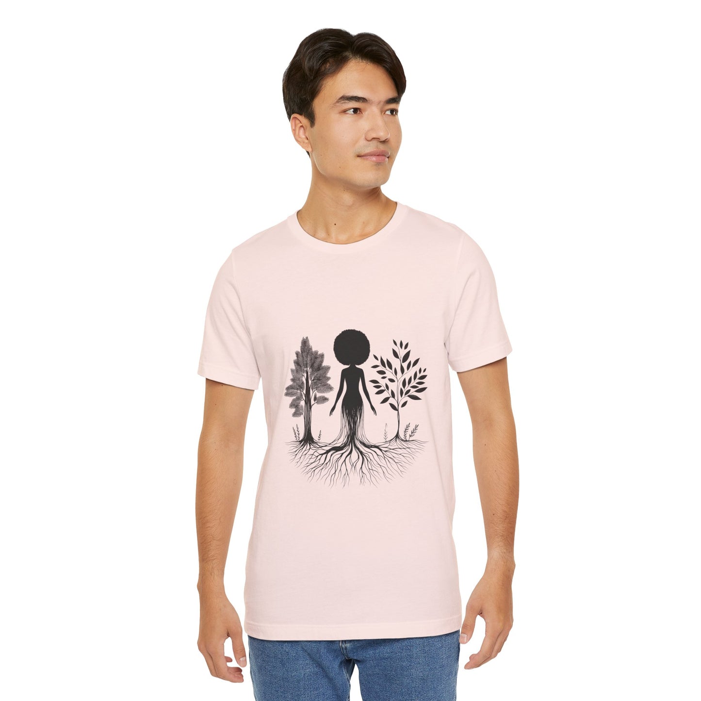 Grounded Soul Shirt – Abstract One-Line Nude with Tree Roots | Arte Vert Designs