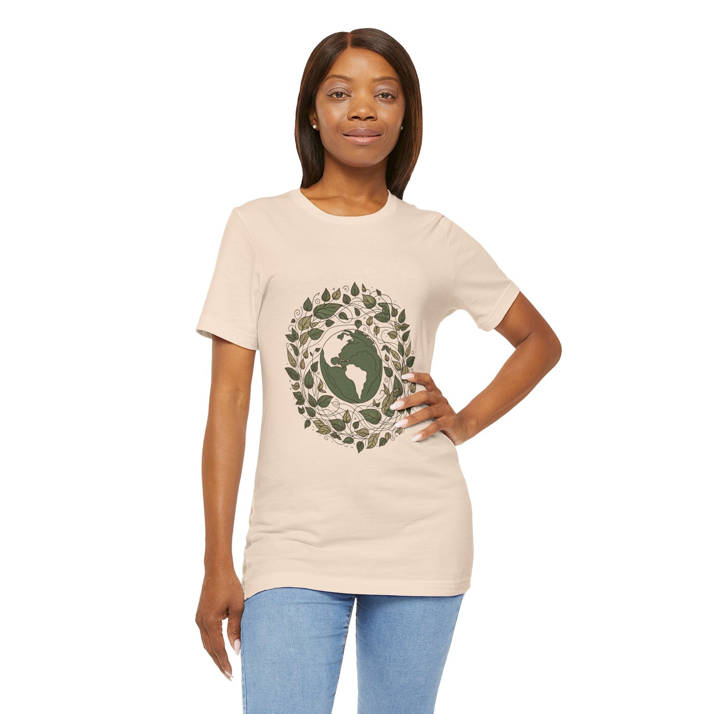 Earth in Bloom Tee – Minimalist One-Line Planet Wrapped in Vines | Arte Vert Designs