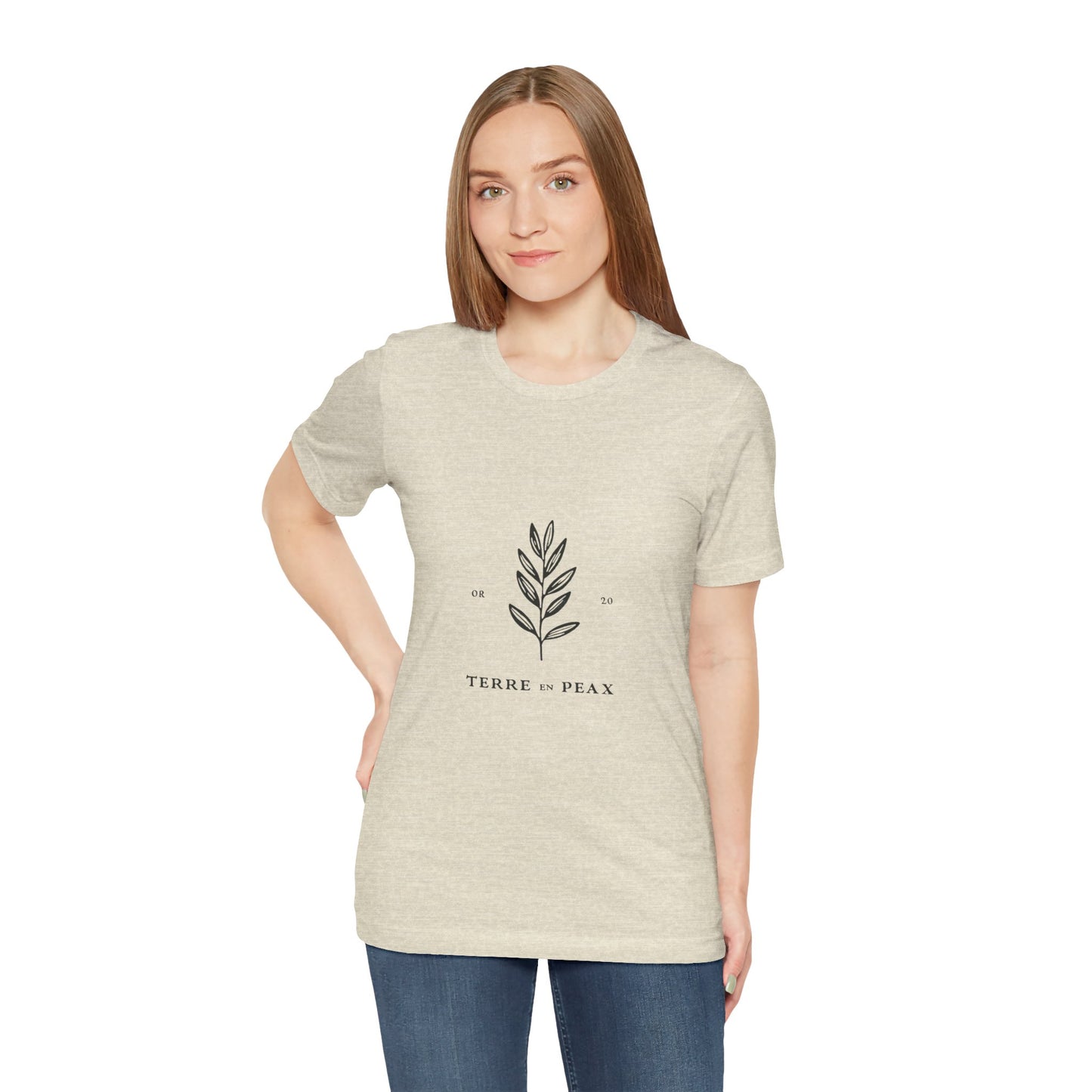 Nature-Inspired Unisex T-Shirt: Terre et Paix Botanical Tee, Eco-Friendly Gift, Casual Wear, Earth Day, Nature Lover