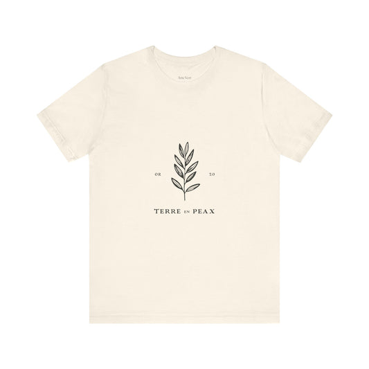 Nature-Inspired Unisex T-Shirt: Terre et Paix Botanical Tee, Eco-Friendly Gift, Casual Wear, Earth Day, Nature Lover