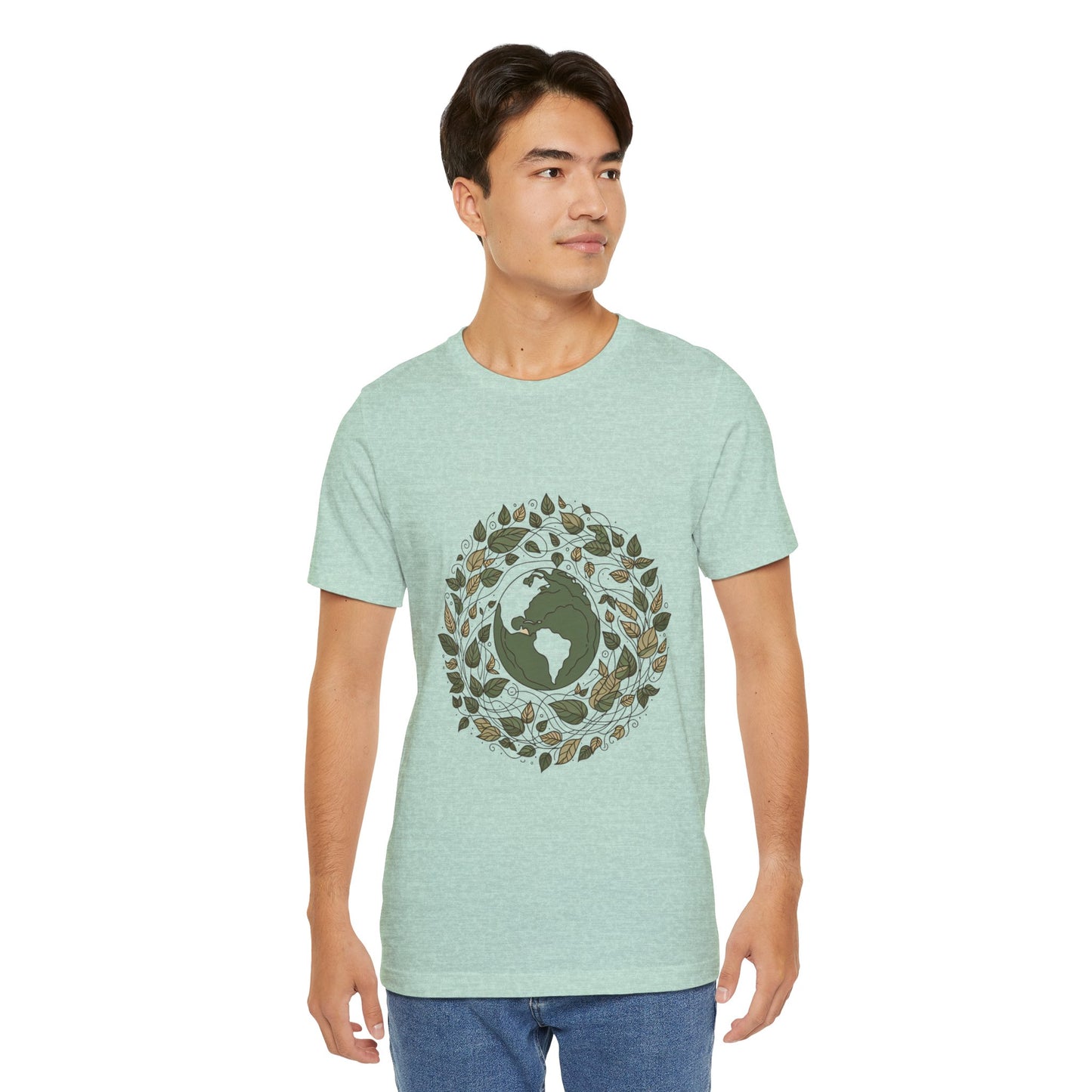 Earth in Bloom Tee – Minimalist One-Line Planet Wrapped in Vines | Arte Vert Designs