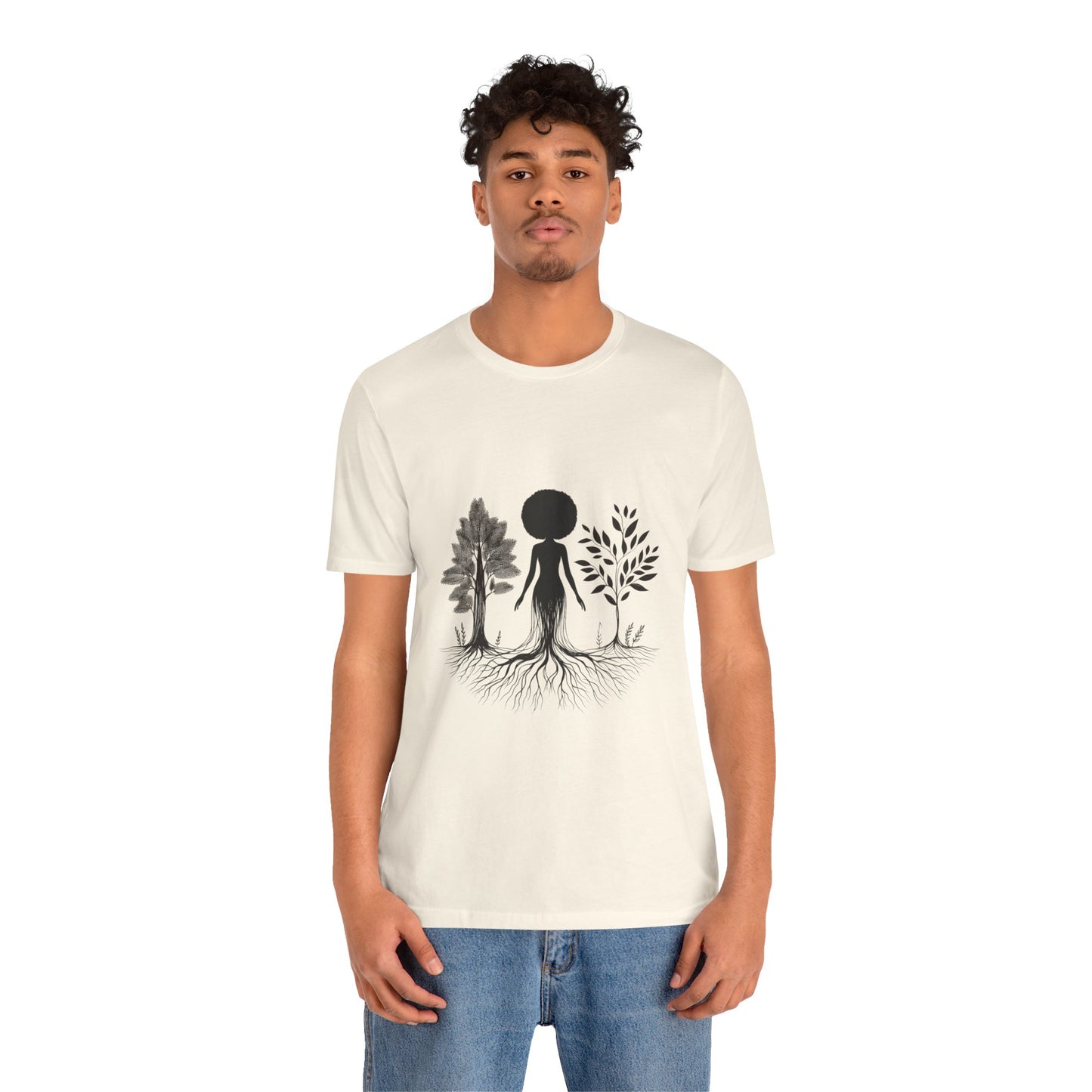 Grounded Soul Shirt – Abstract One-Line Nude with Tree Roots | Arte Vert Designs
