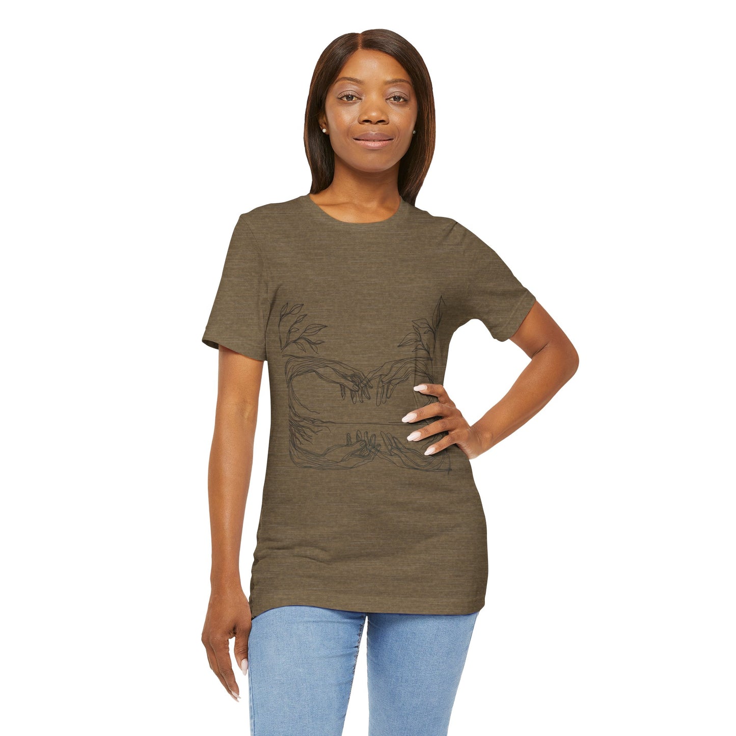 Artistic Hands Unisex Jersey Tee - Perfect Gift for Art Lovers, Casual Wear, Nature Lovers, Birthdays, Housewarming