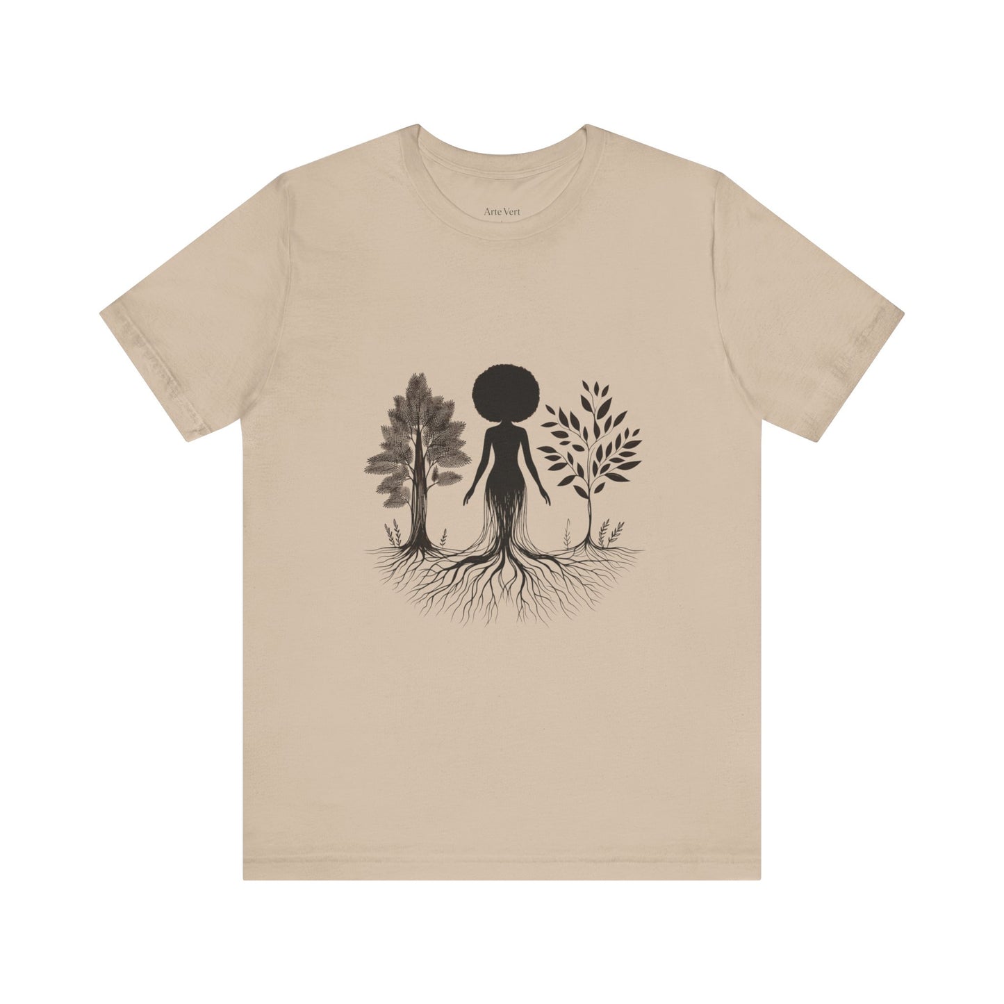 Grounded Soul Shirt – Abstract One-Line Nude with Tree Roots | Arte Vert Designs