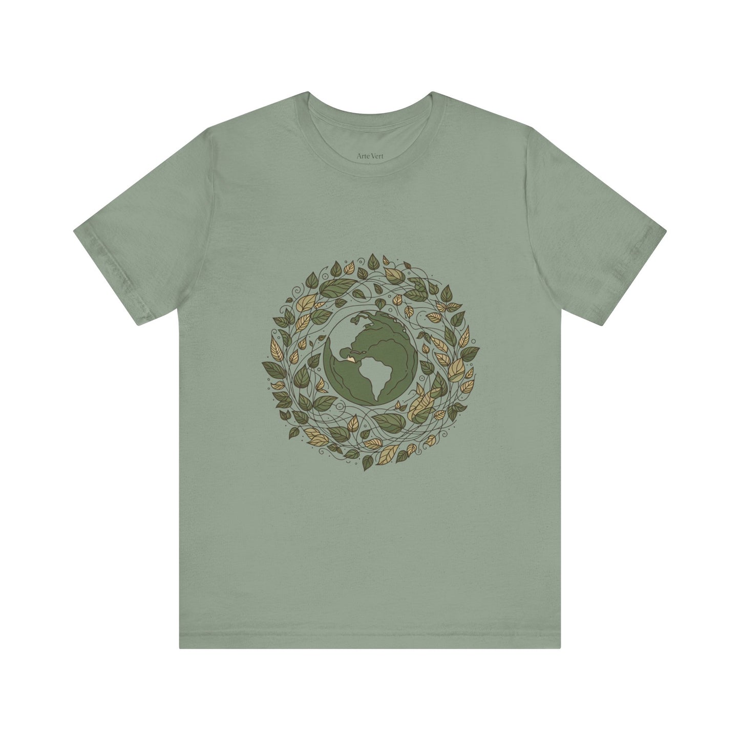 Earth in Bloom Tee – Minimalist One-Line Planet Wrapped in Vines | Arte Vert Designs