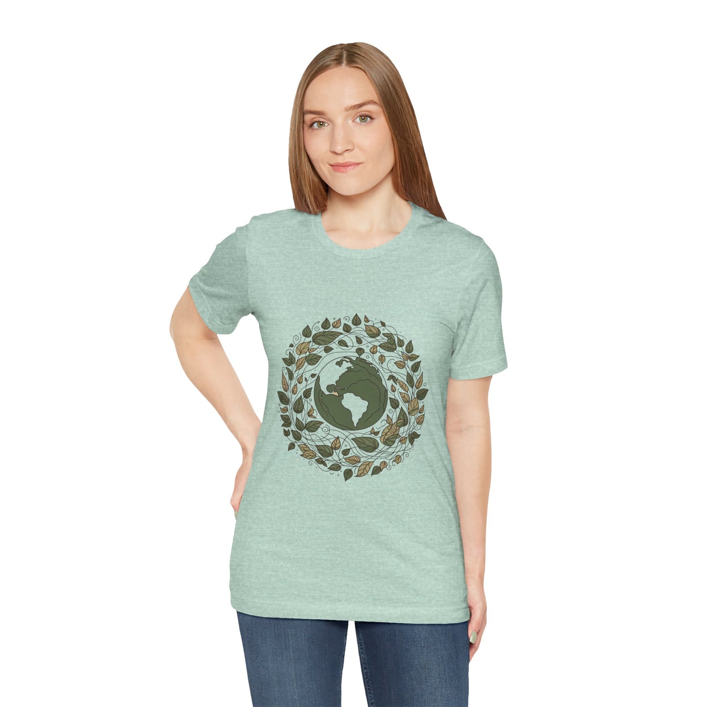 Earth in Bloom Tee – Minimalist One-Line Planet Wrapped in Vines | Arte Vert Designs