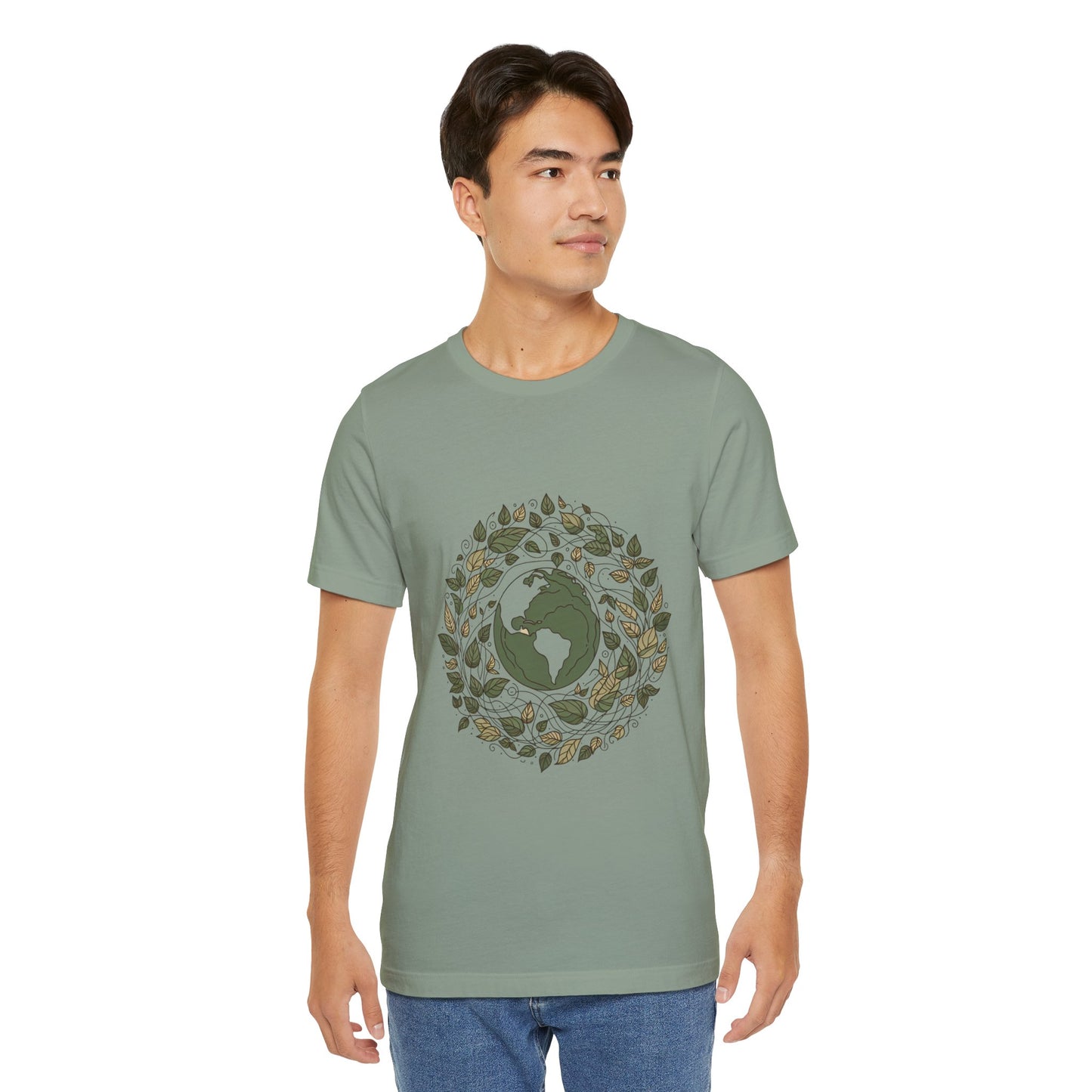 Earth in Bloom Tee – Minimalist One-Line Planet Wrapped in Vines | Arte Vert Designs
