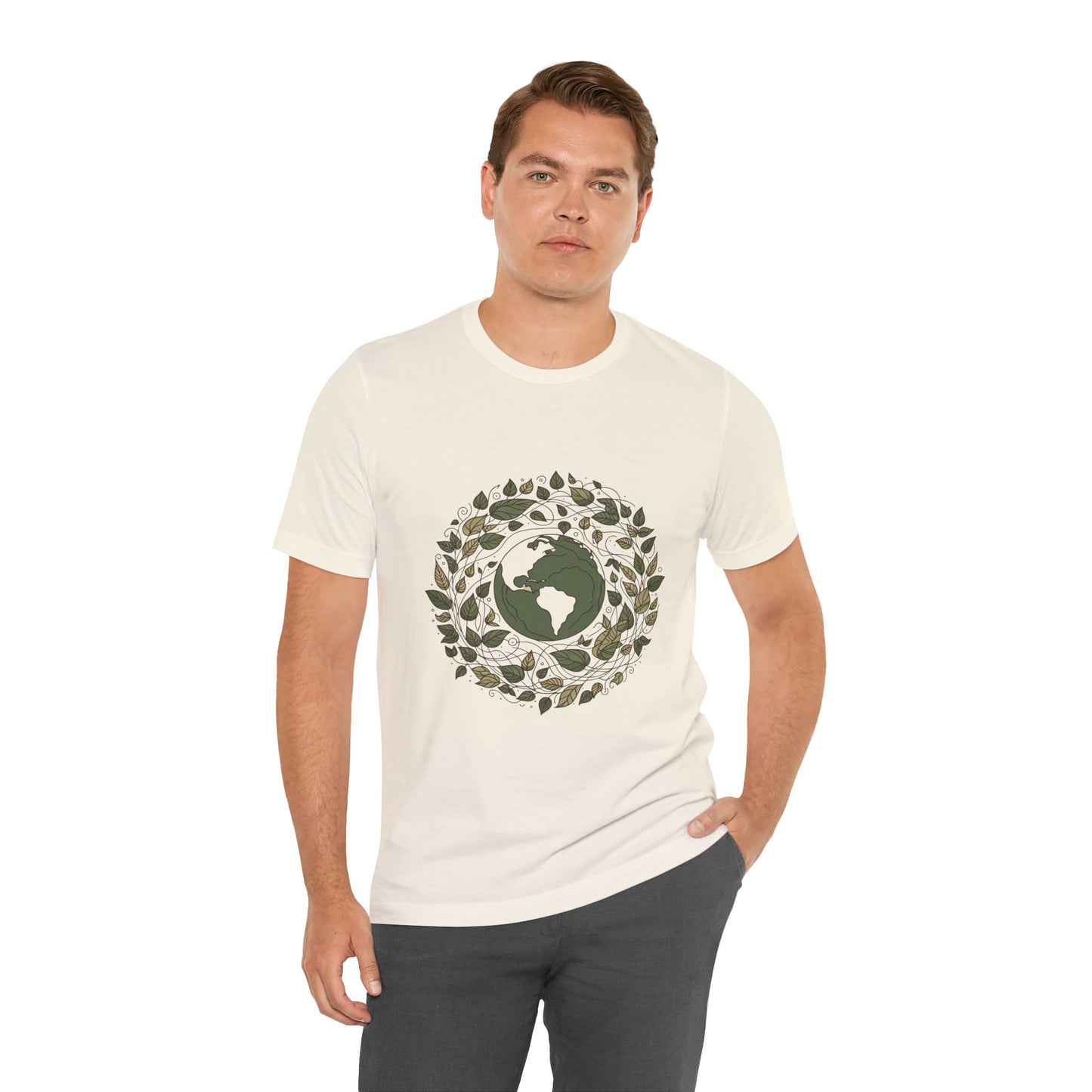 Earth in Bloom Tee – Minimalist One-Line Planet Wrapped in Vines | Arte Vert Designs