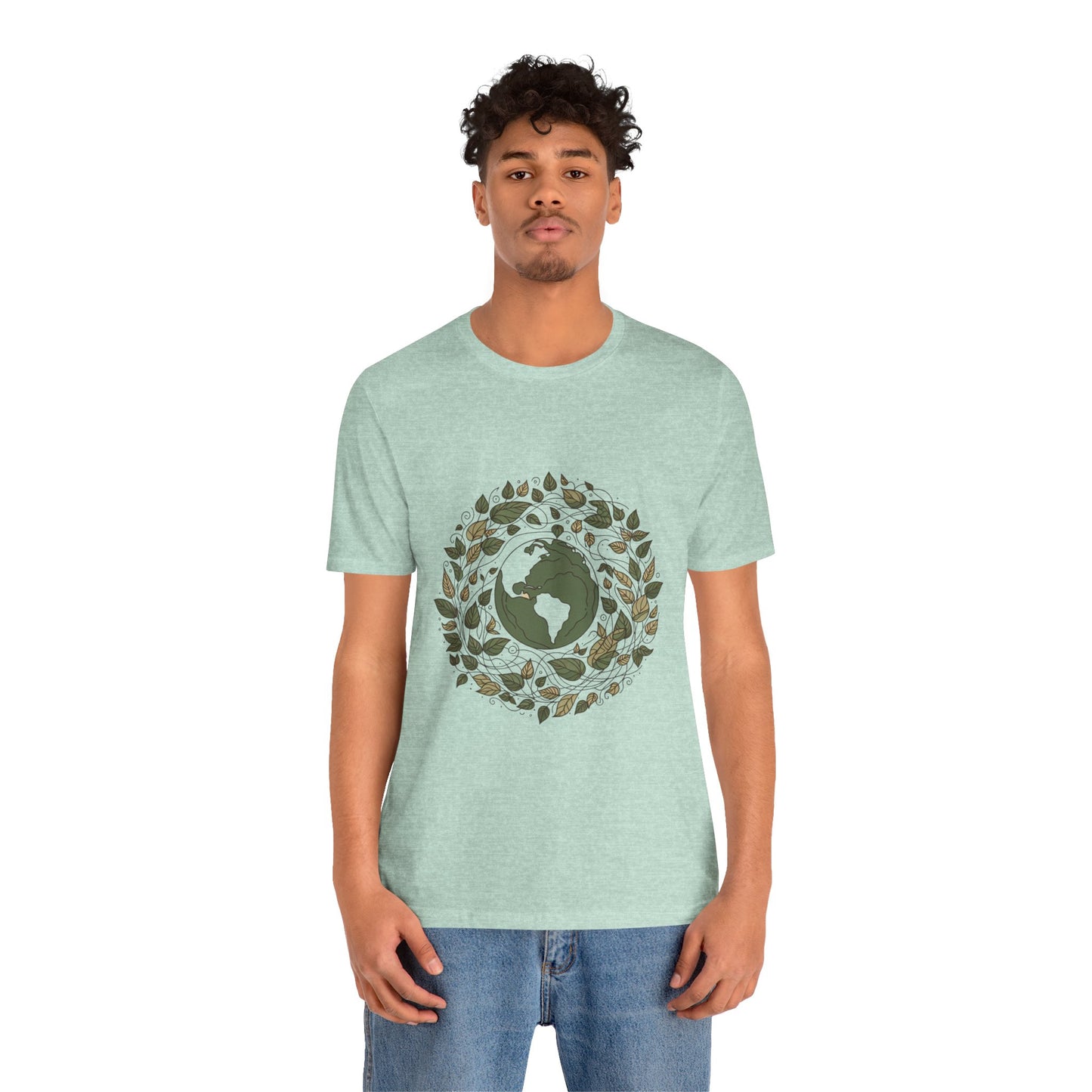Earth in Bloom Tee – Minimalist One-Line Planet Wrapped in Vines | Arte Vert Designs