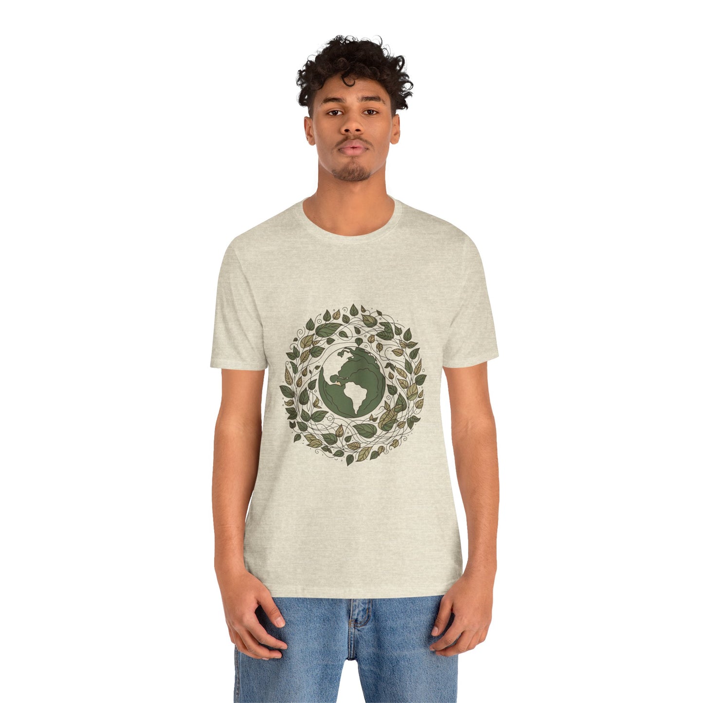 Earth in Bloom Tee – Minimalist One-Line Planet Wrapped in Vines | Arte Vert Designs
