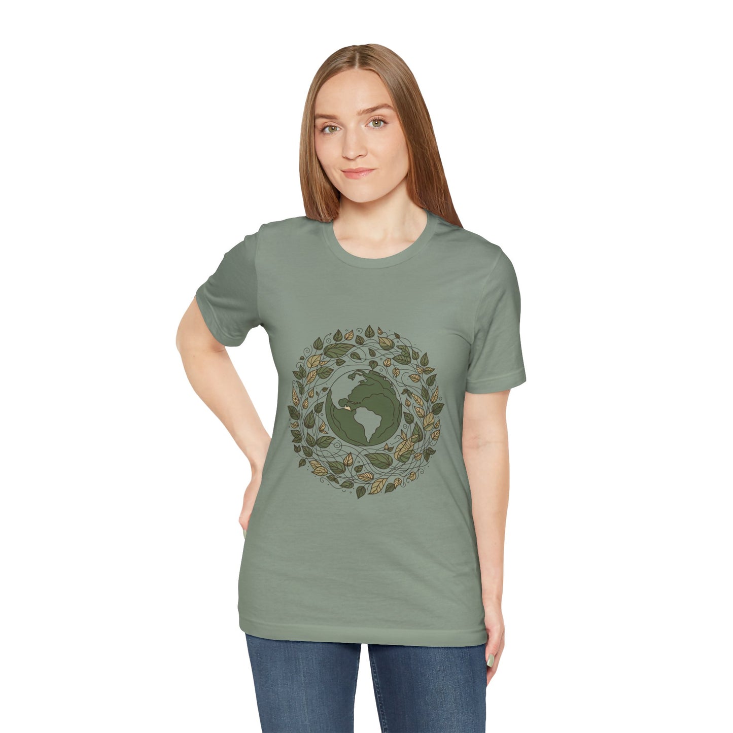 Earth in Bloom Tee – Minimalist One-Line Planet Wrapped in Vines | Arte Vert Designs
