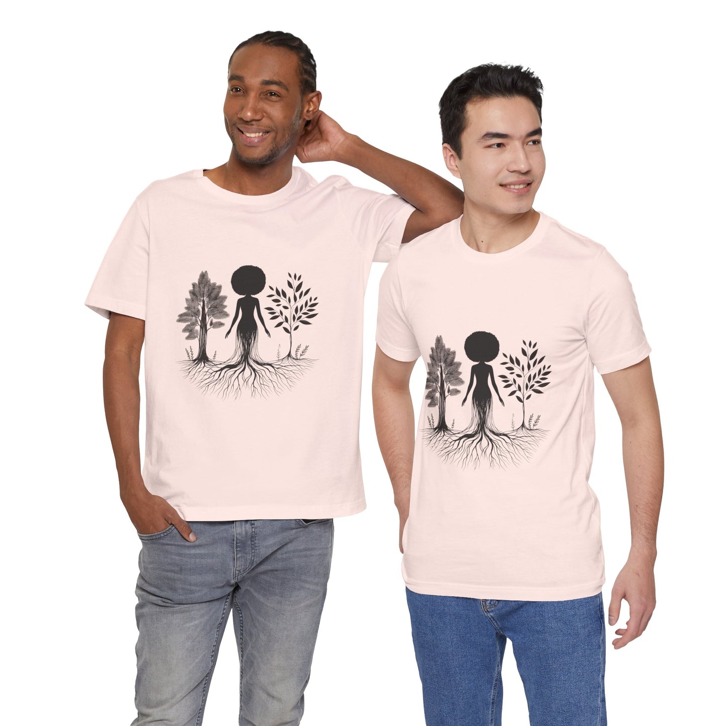 Grounded Soul Shirt – Abstract One-Line Nude with Tree Roots | Arte Vert Designs