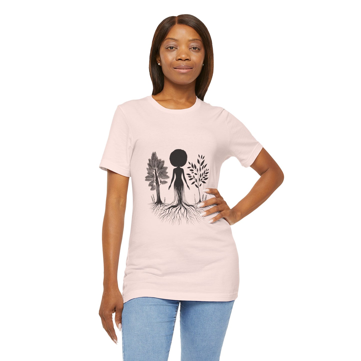 Grounded Soul Shirt – Abstract One-Line Nude with Tree Roots | Arte Vert Designs