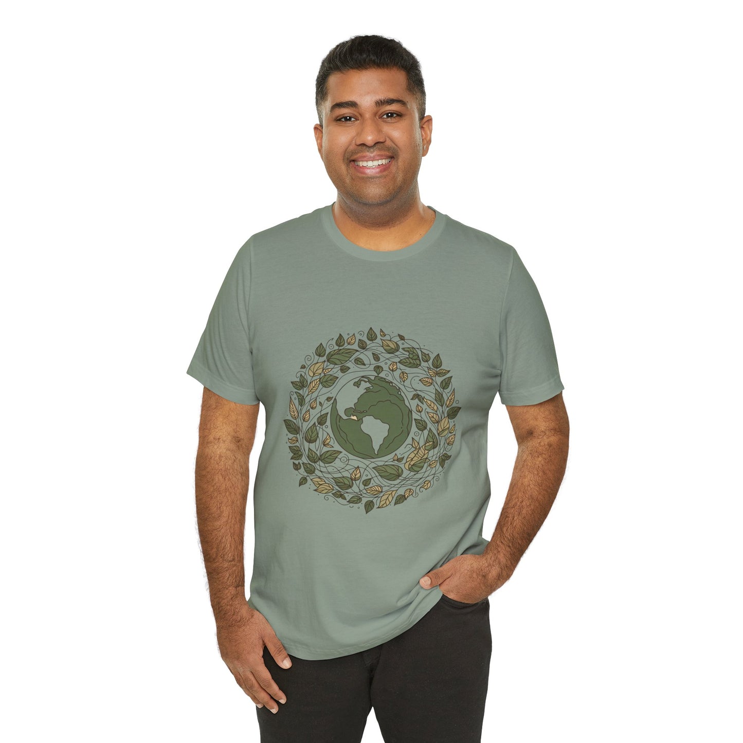 Earth in Bloom Tee – Minimalist One-Line Planet Wrapped in Vines | Arte Vert Designs