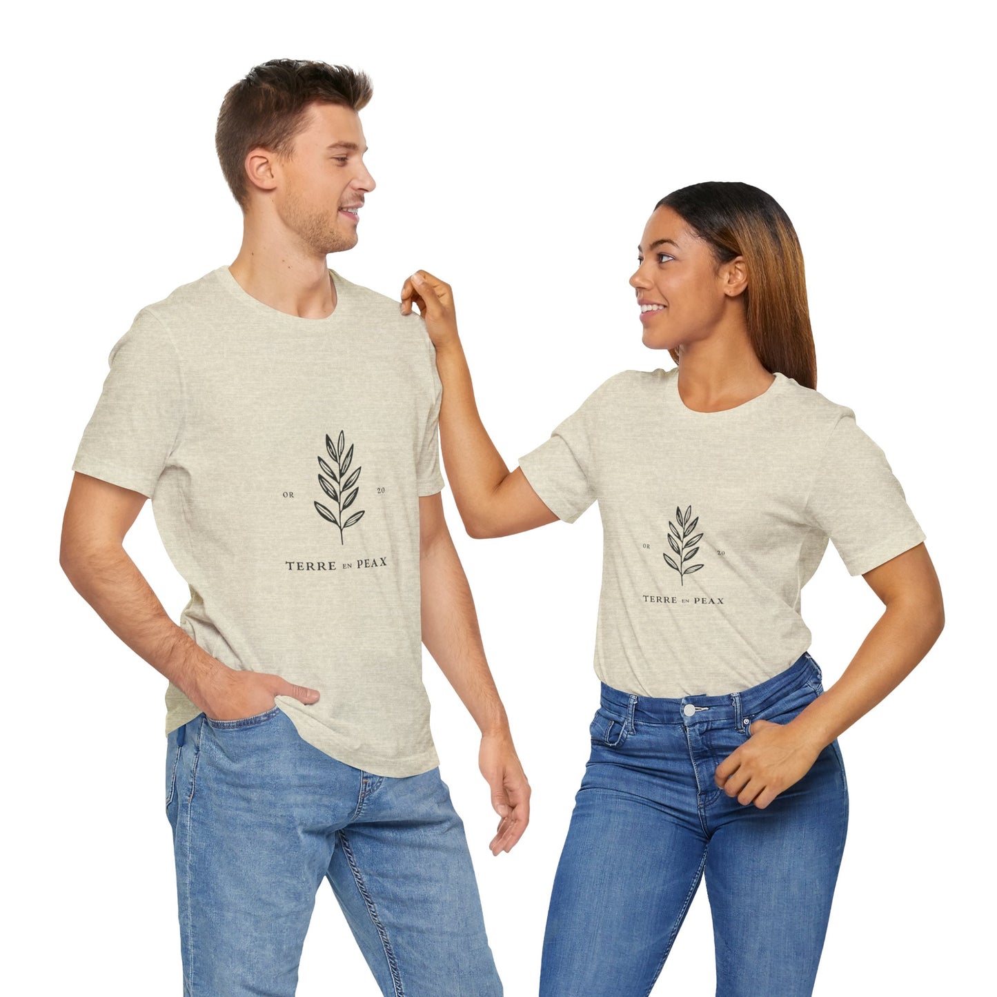 Nature-Inspired Unisex T-Shirt: Terre et Paix Botanical Tee, Eco-Friendly Gift, Casual Wear, Earth Day, Nature Lover