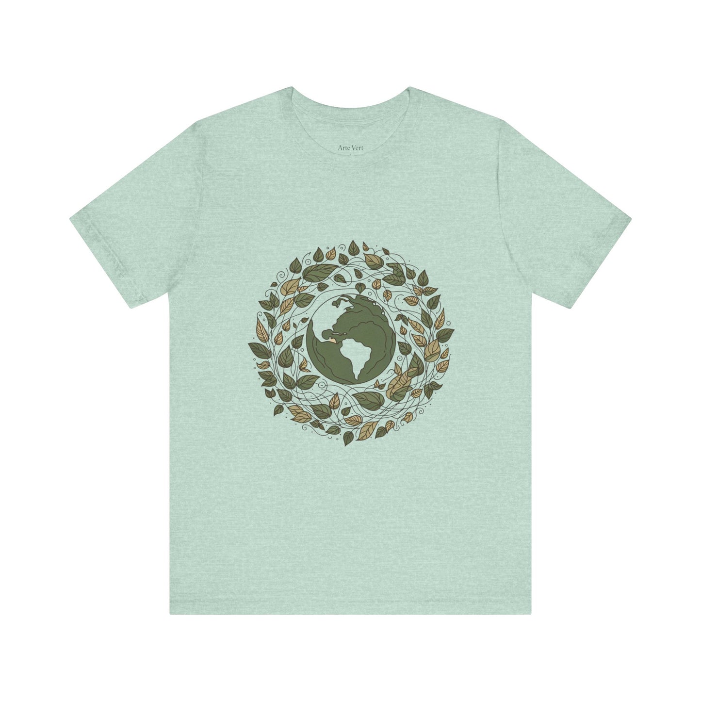 Earth in Bloom Tee – Minimalist One-Line Planet Wrapped in Vines | Arte Vert Designs