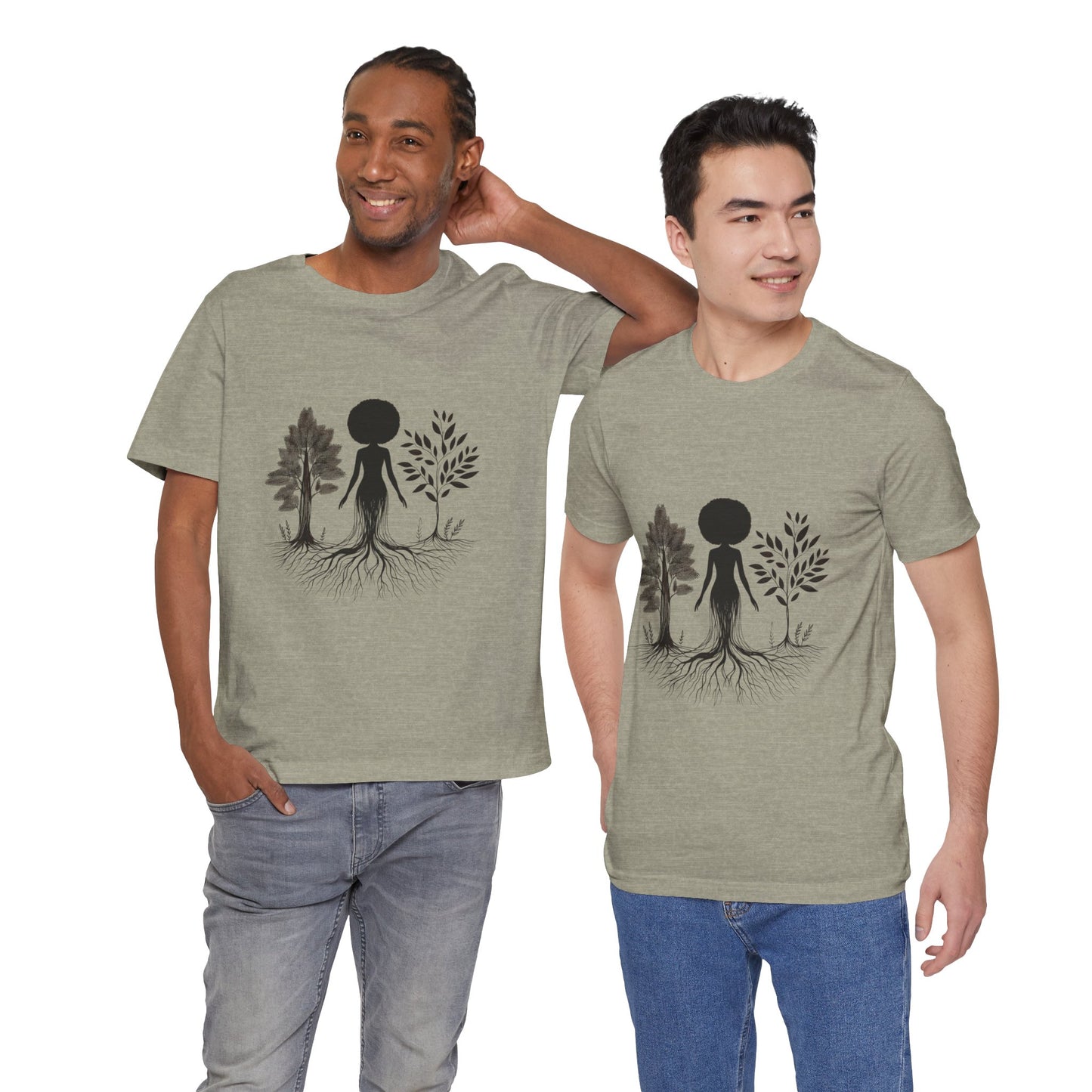 Grounded Soul Shirt – Abstract One-Line Nude with Tree Roots | Arte Vert Designs
