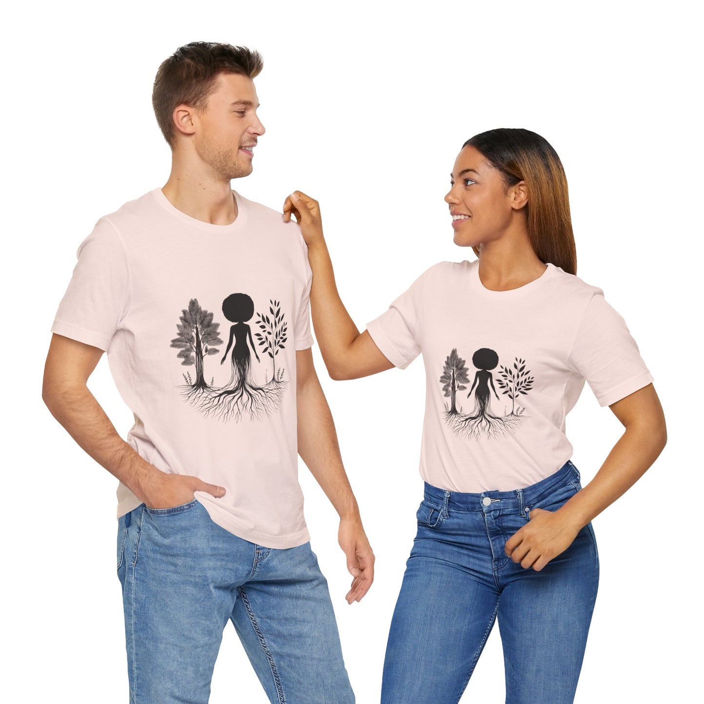 Grounded Soul Shirt – Abstract One-Line Nude with Tree Roots | Arte Vert Designs