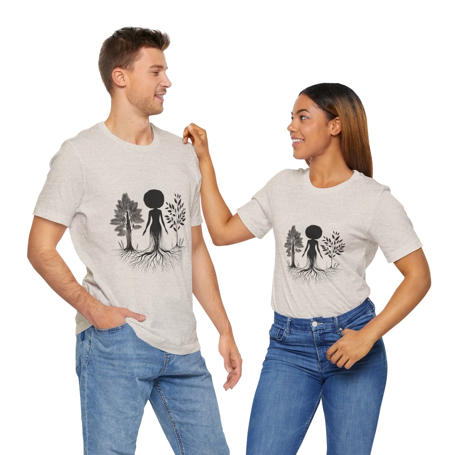 Grounded Soul Shirt – Abstract One-Line Nude with Tree Roots | Arte Vert Designs