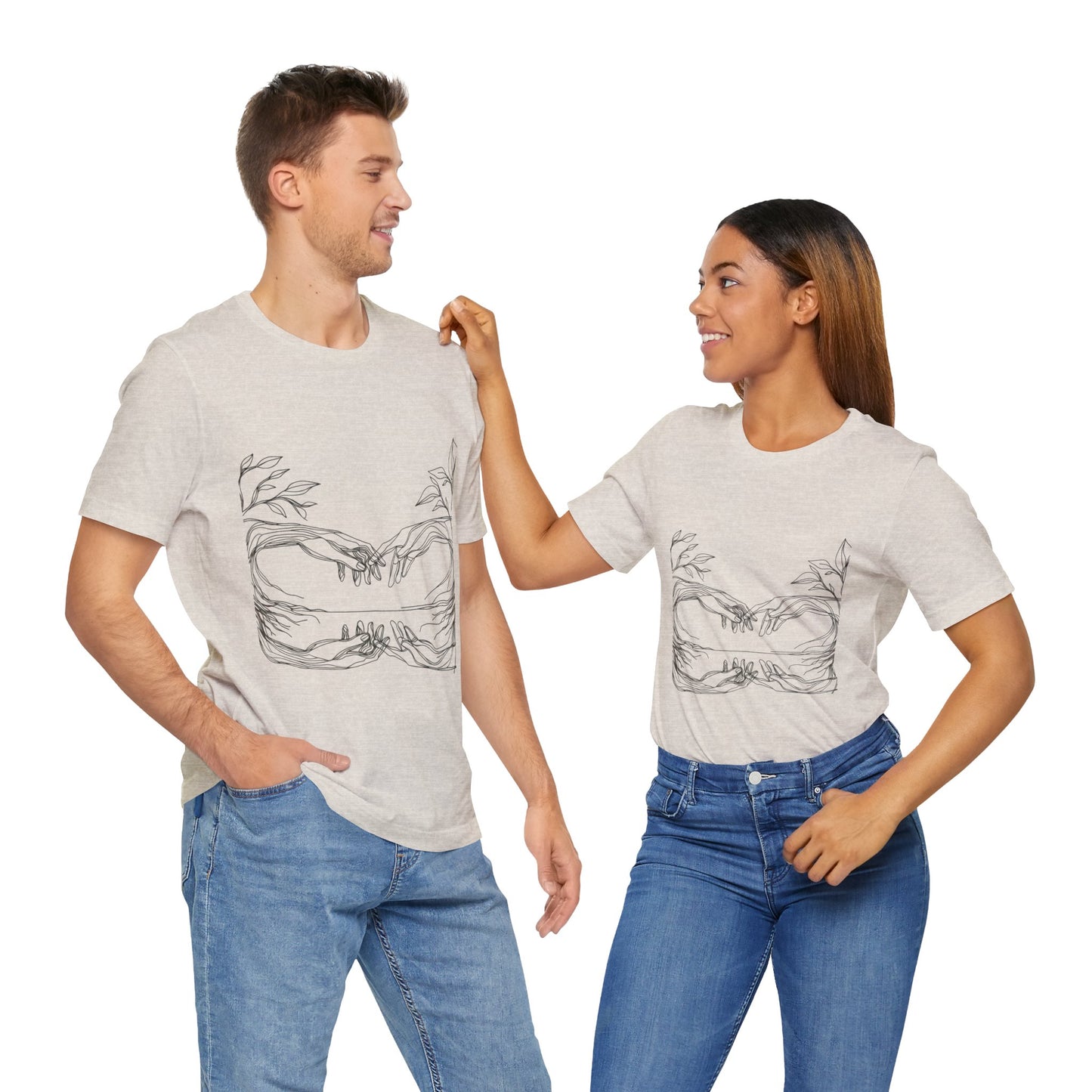 Artistic Hands Unisex Jersey Tee - Perfect Gift for Art Lovers, Casual Wear, Nature Lovers, Birthdays, Housewarming