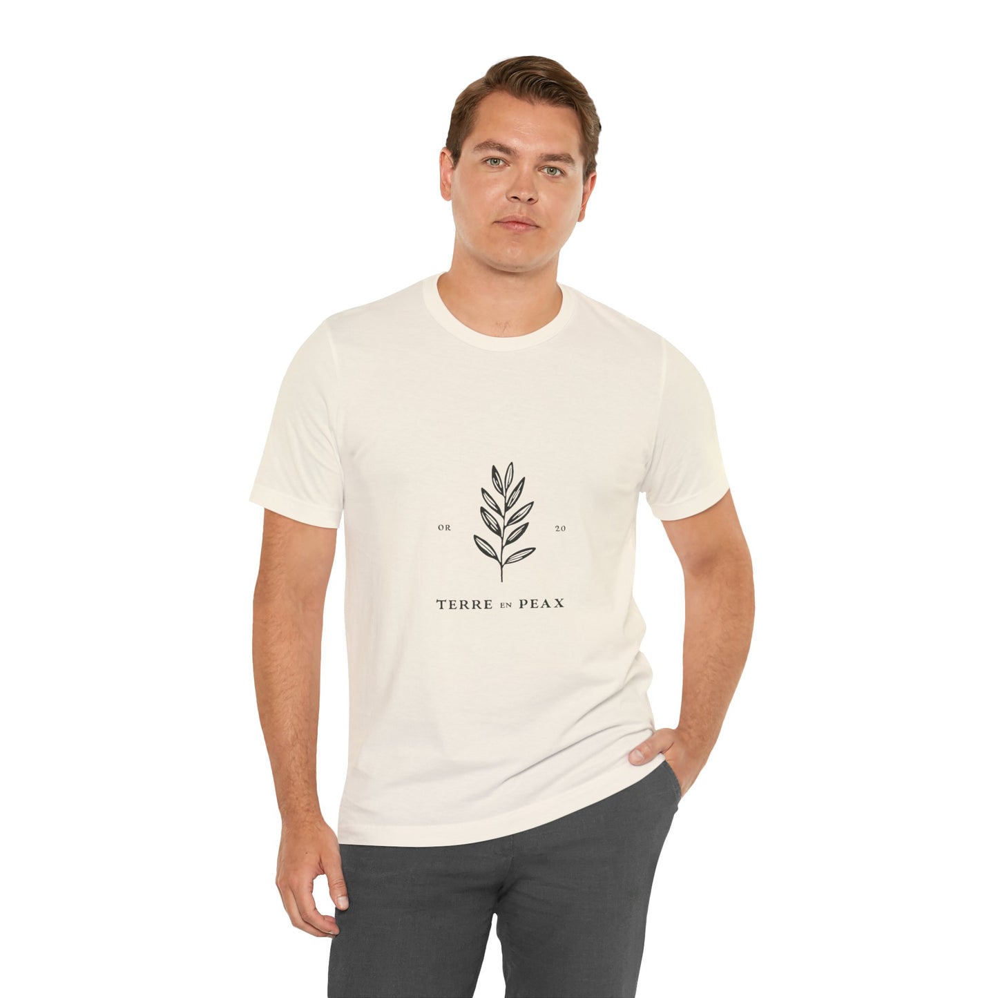 Nature-Inspired Unisex T-Shirt: Terre et Paix Botanical Tee, Eco-Friendly Gift, Casual Wear, Earth Day, Nature Lover