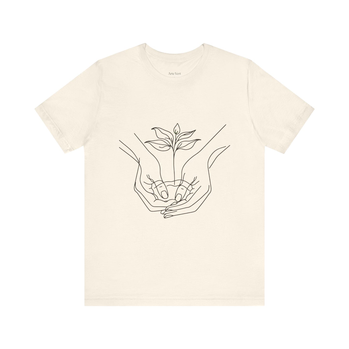 Root Connection Tee – One-Line Hands & Roots Drawing, Spiritual Nature Art | Arte Vert Designs