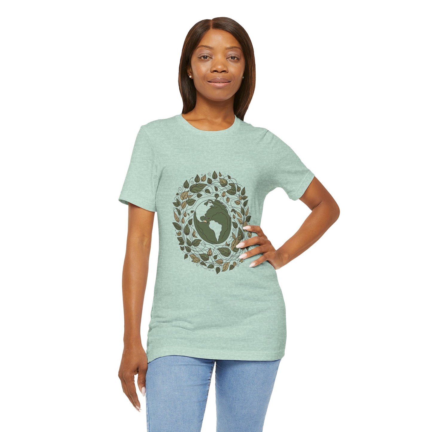 Earth in Bloom Tee – Minimalist One-Line Planet Wrapped in Vines | Arte Vert Designs