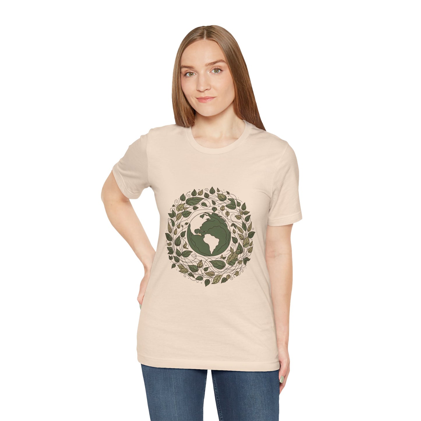 Earth in Bloom Tee – Minimalist One-Line Planet Wrapped in Vines | Arte Vert Designs