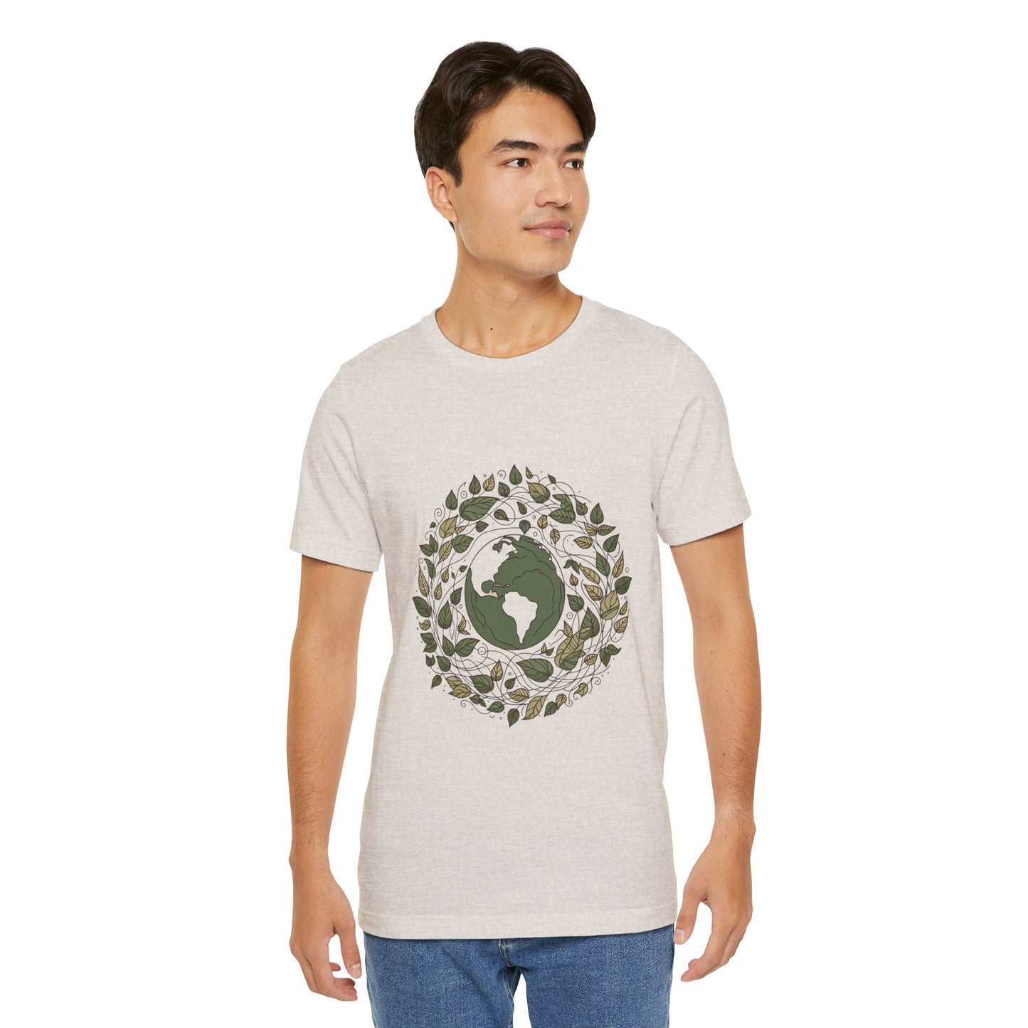 Earth in Bloom Tee – Minimalist One-Line Planet Wrapped in Vines | Arte Vert Designs